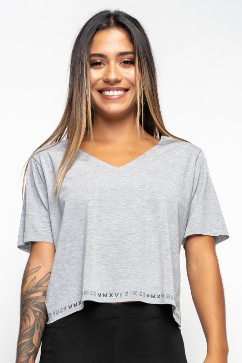 Blusa Cropped mescla médio MMXVI