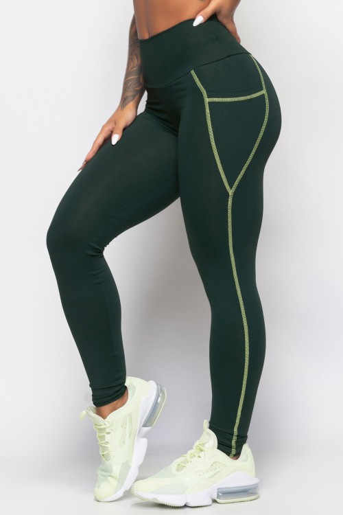 Calça Legging Verde com Bolso Collection