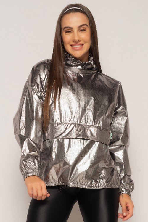 Jaqueta Metalizada Prata Fiction