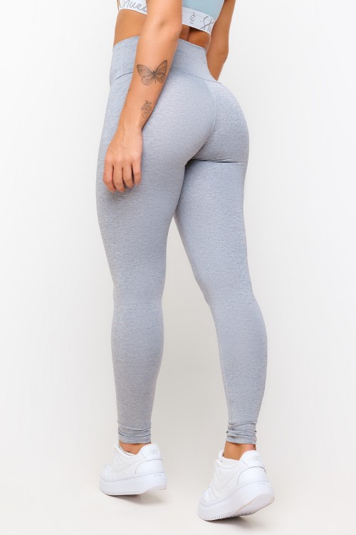 Calça Legging Mescla Claro com Azul Feel The Beat