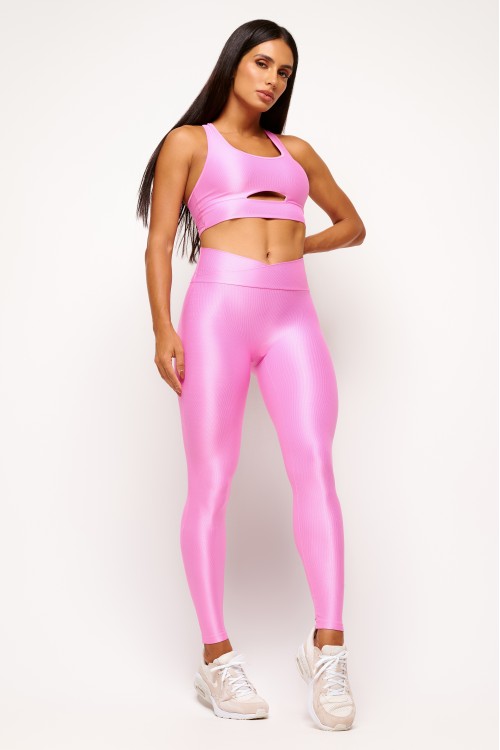 Calça Legging Pink Transpassada Essence