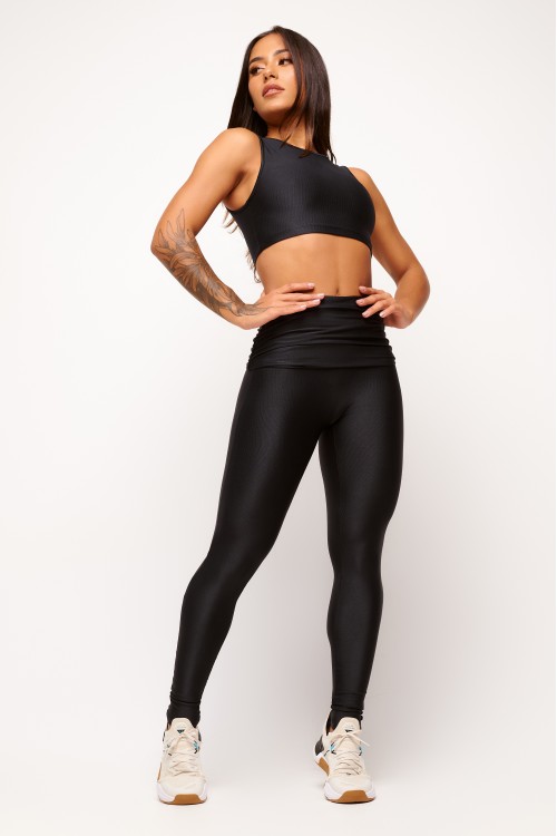 Calça Legging Black Cós Ajustável Essence