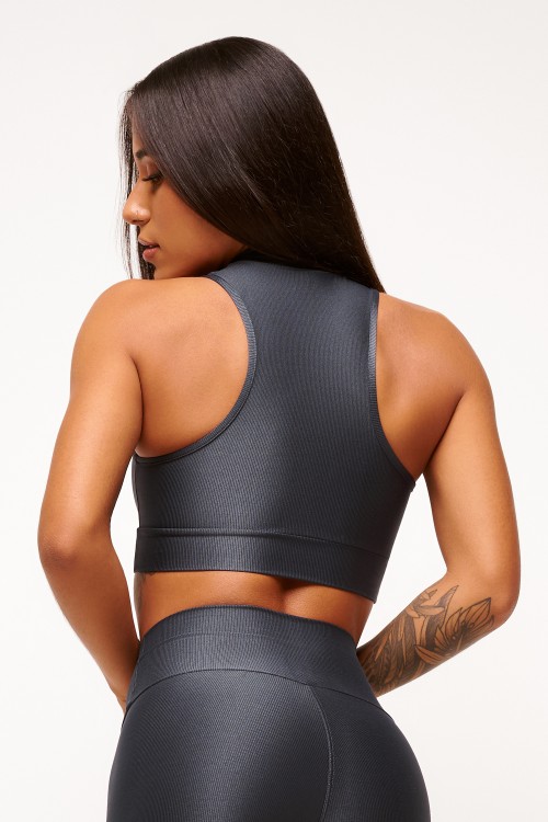 Top Gray com Zíper Essence