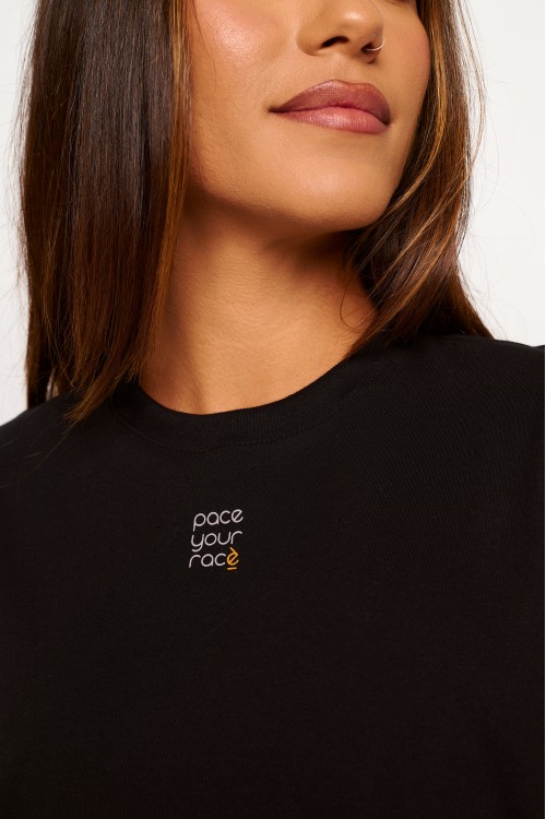 Blusa Preta de Algodão Pace your Race