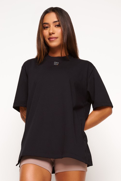 Blusa Preta de Algodão Pace your Race