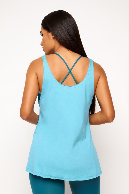 Regata Azul de Algodão Stay Active