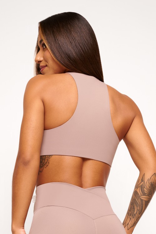 Top Nude Básico gola alta