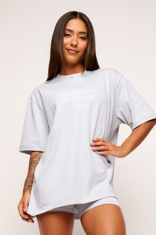 Blusa Cinza de Algodão Health and Wellness