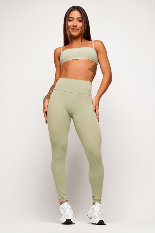 Calça Legging Pistache sem costura frontal